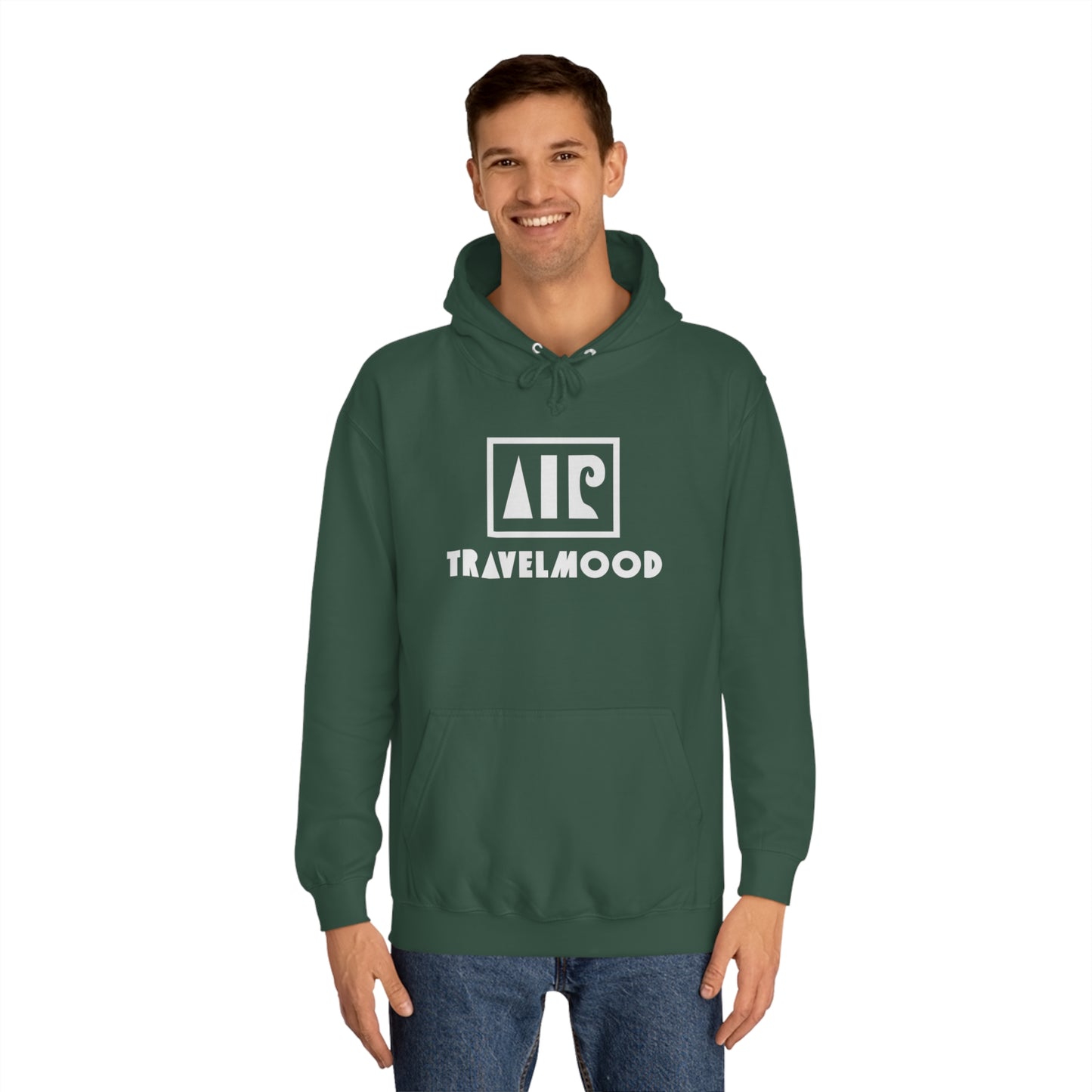 Logo and writing hoodie - Bottle green