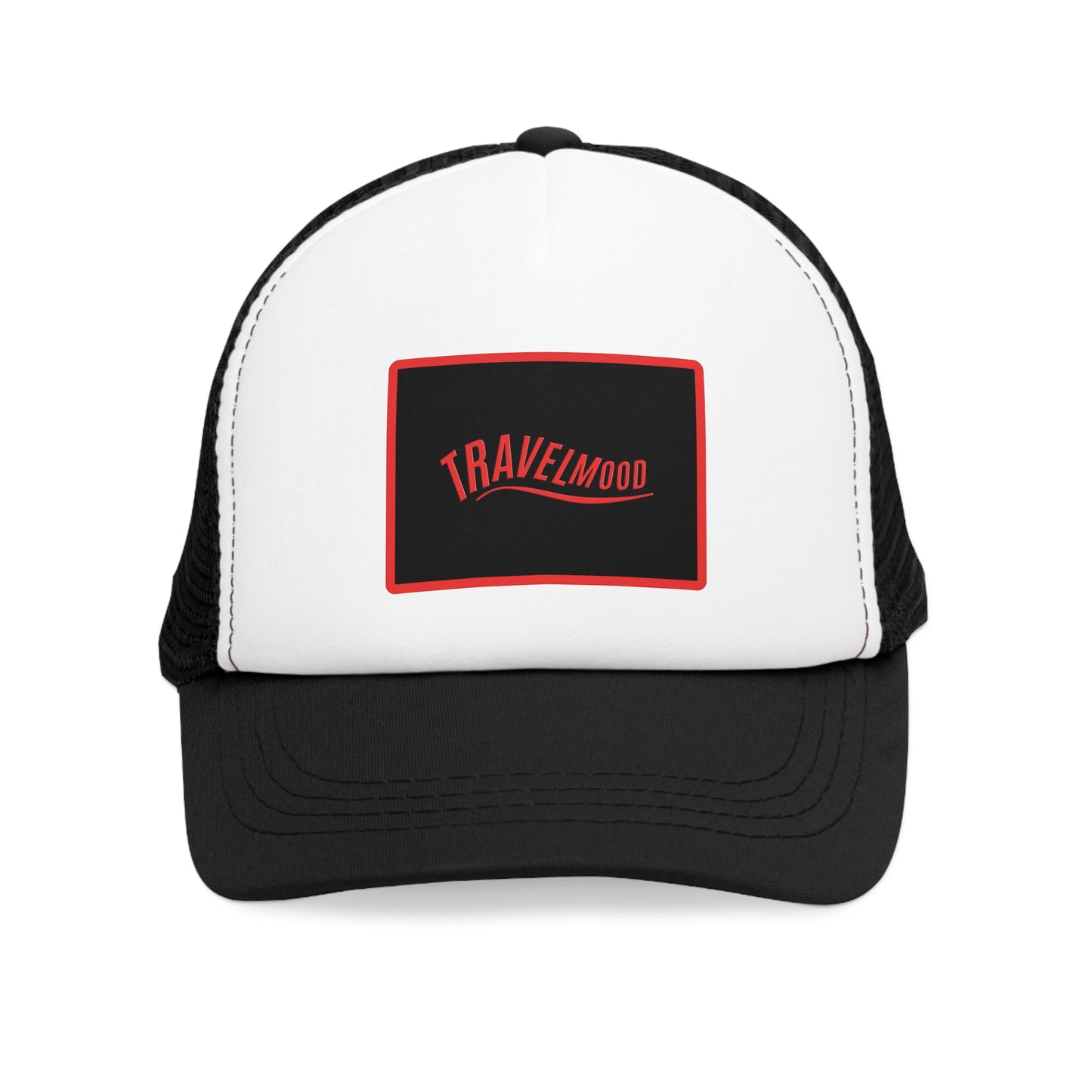 Mesh cap with square logo