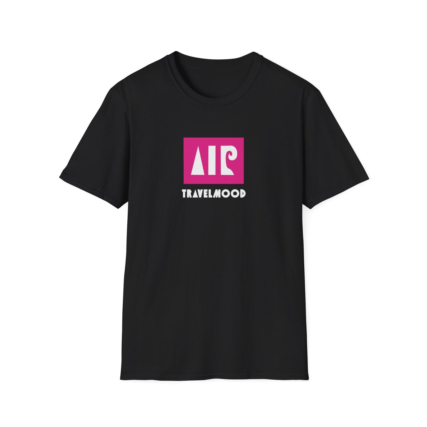 T-shirt nera/bianca - Logo fucsia + scritta