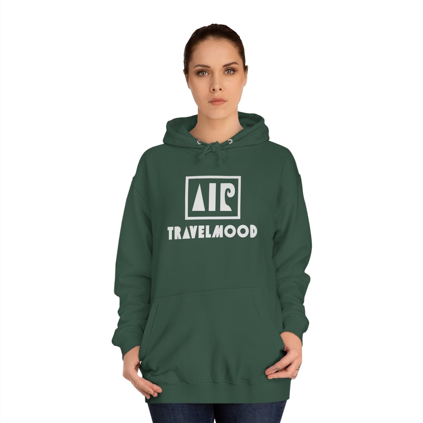 Logo and writing hoodie - Bottle green