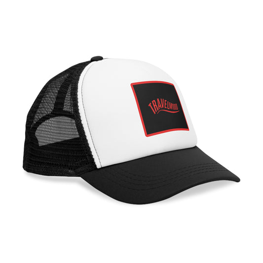 Mesh cap with square logo