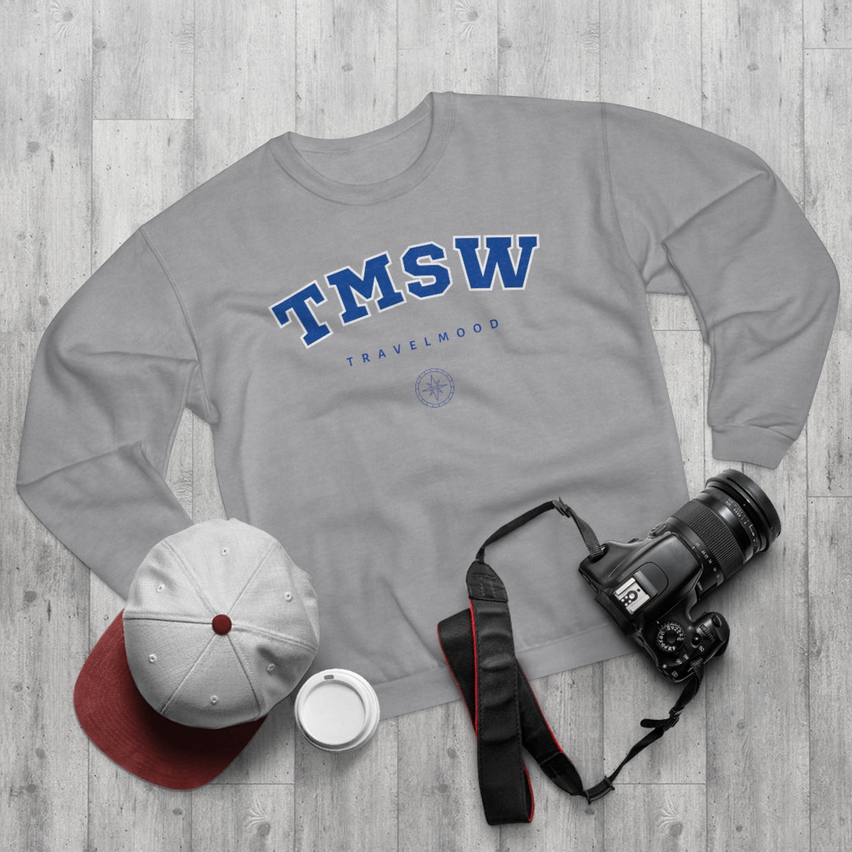 College Crewneck Sweatshirt - Blue Letters