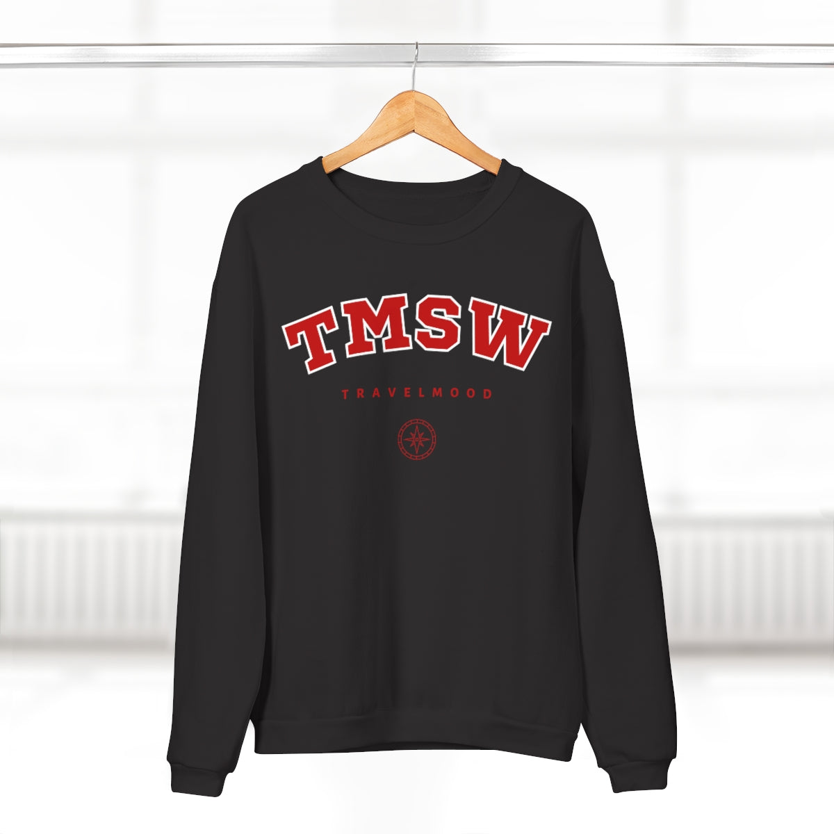 College Crewneck Sweatshirt - Red Letters