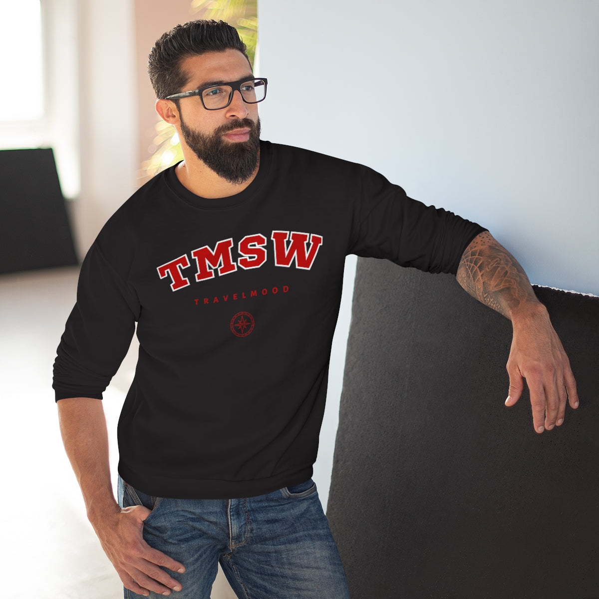 College Crewneck Sweatshirt - Red Letters