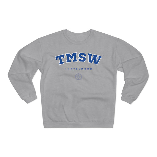 College Crewneck Sweatshirt - Blue Letters