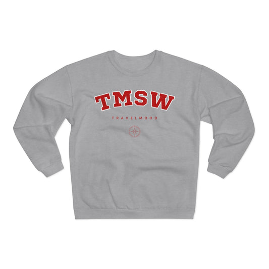 College Crewneck Sweatshirt - Red Letters