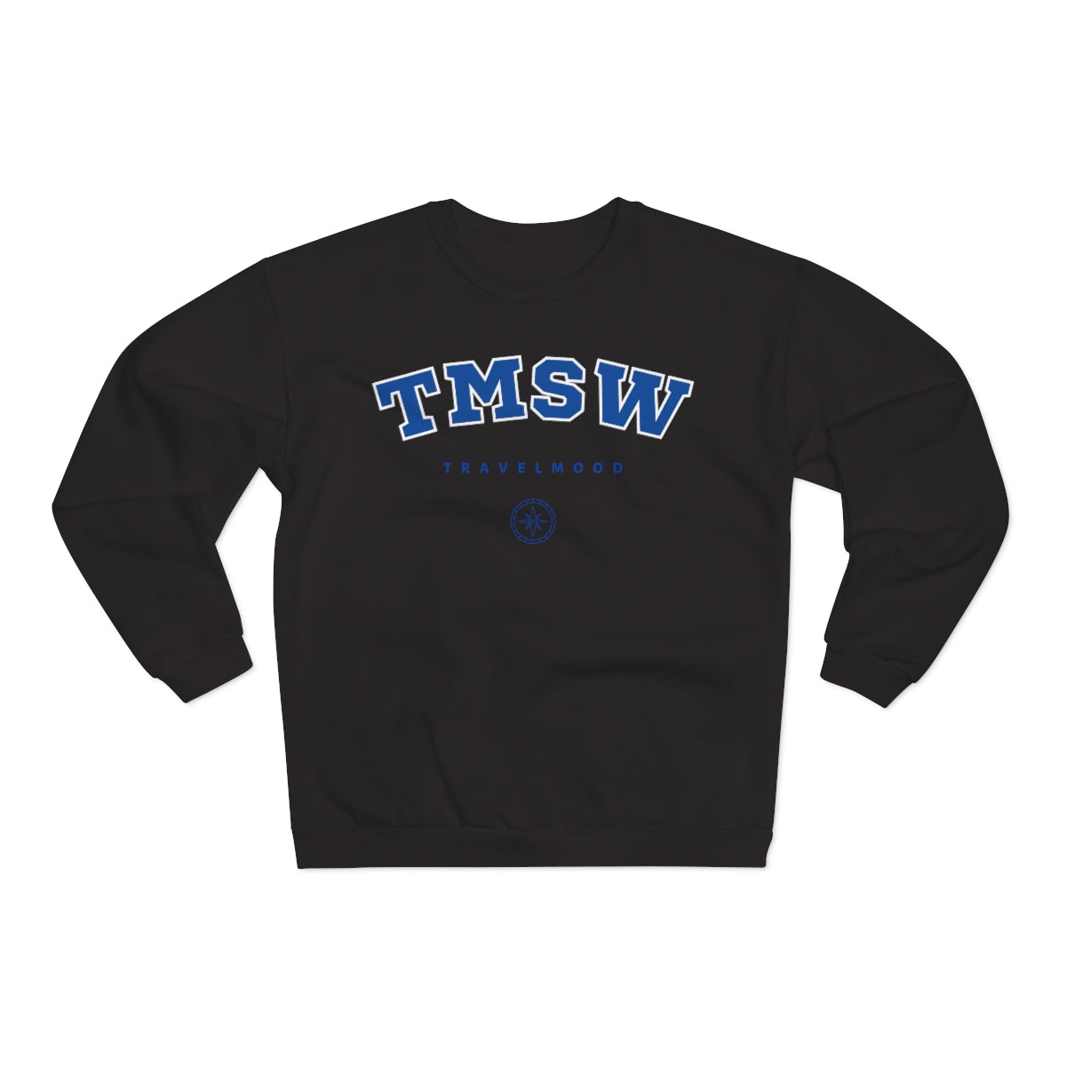 College Crewneck Sweatshirt - Blue Letters