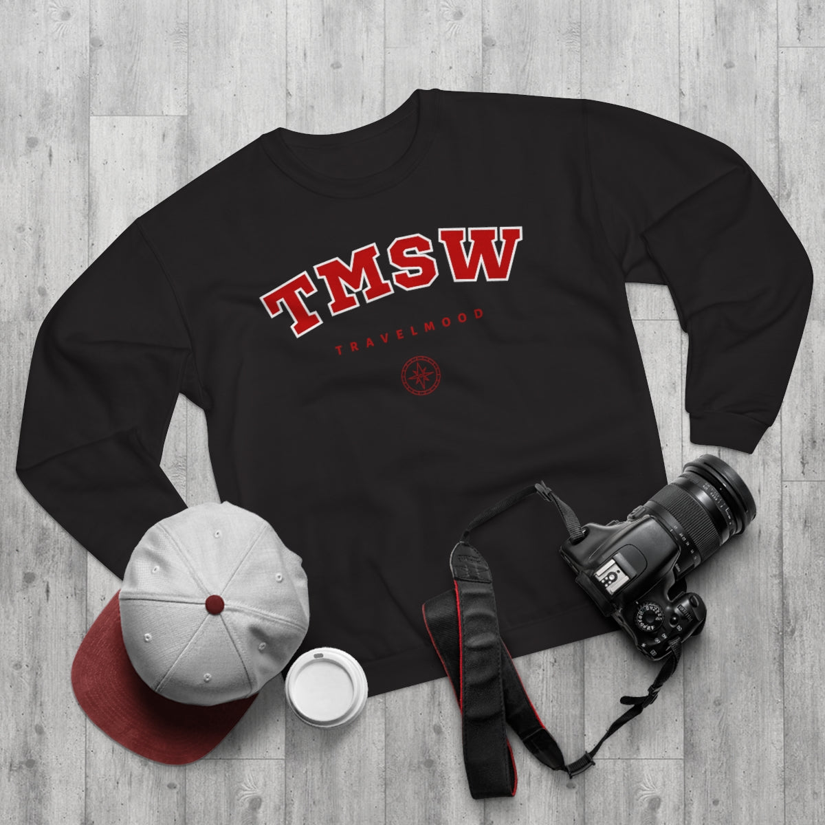 College Crewneck Sweatshirt - Red Letters