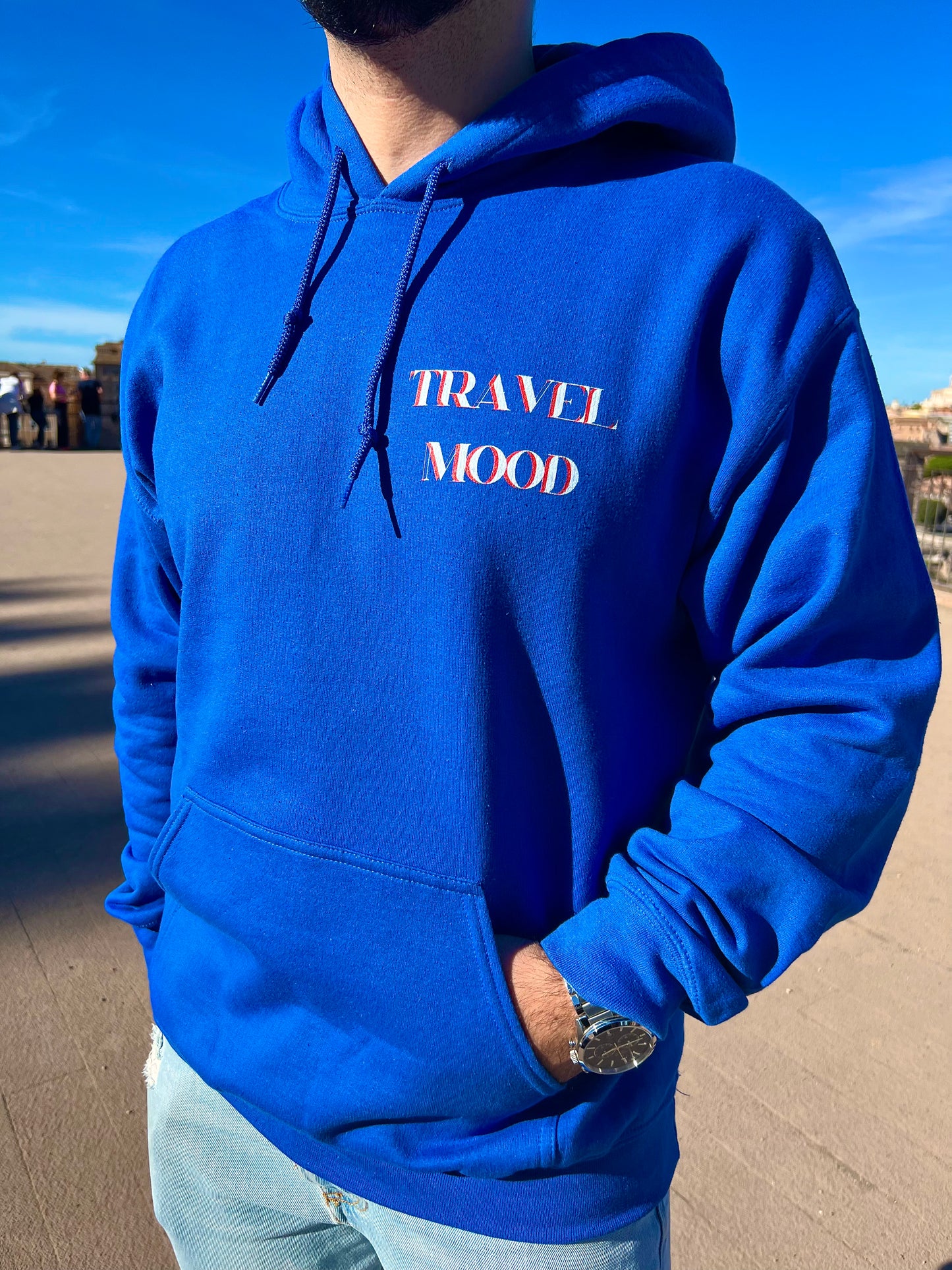 Blue Hooded Sweatshirt 